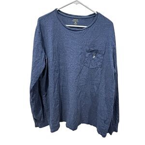 Polo By Ralph Lauren T Shirt Tee Size XL Long Sleeve Round Neck Men's Blue